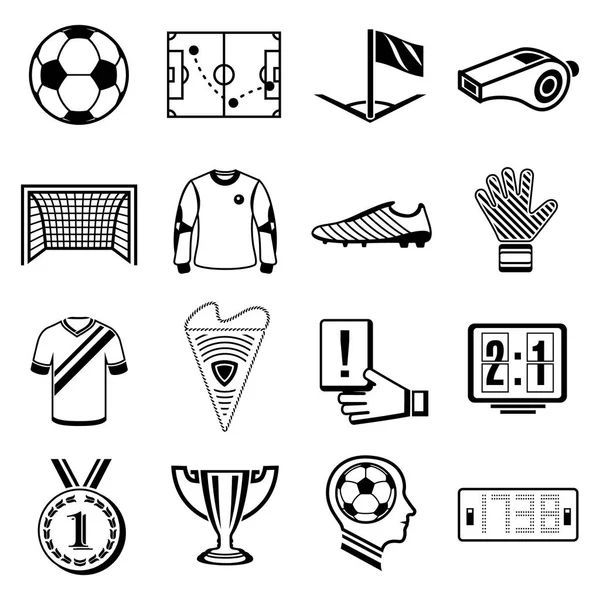 Futbol futbol Icons set, basit tarzı — Stok Vektör