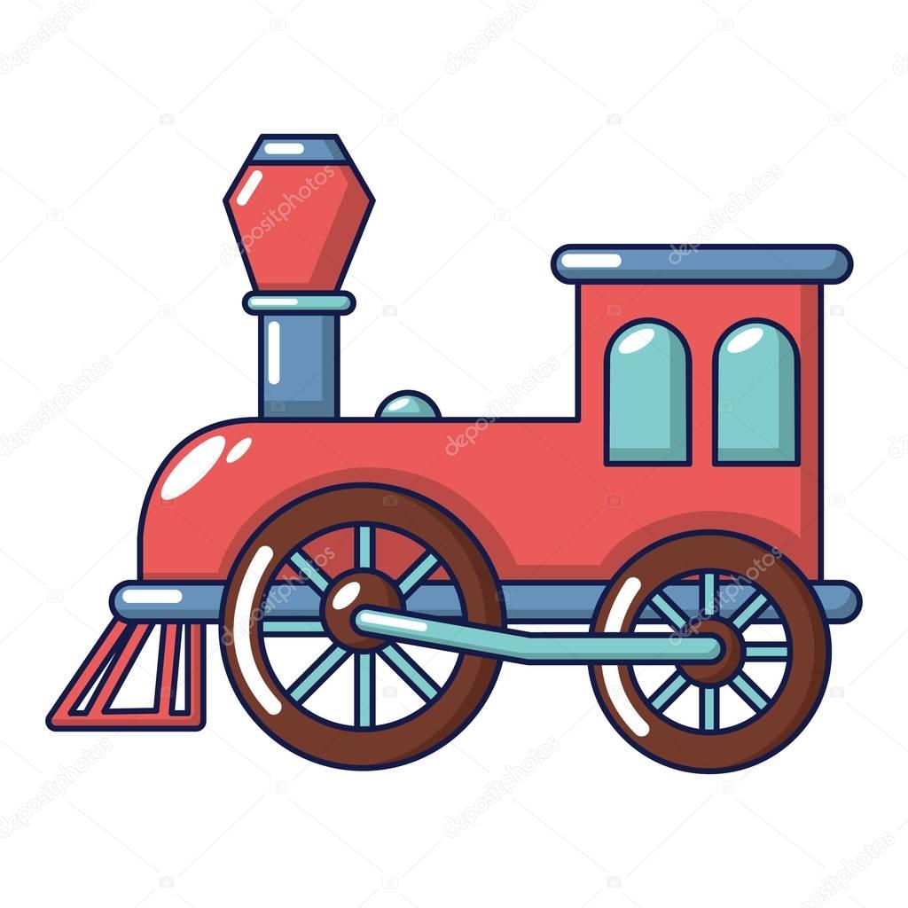 Old train icon. Cartoon illustration of old train vector icon for web
