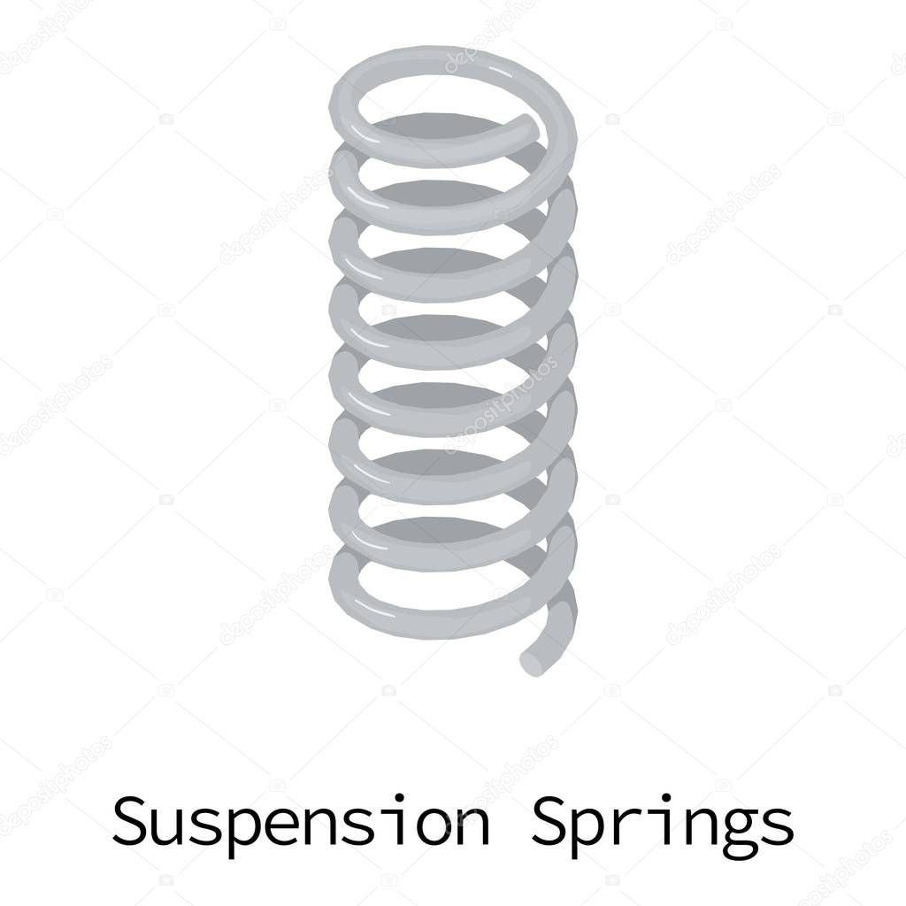 Suspension spring icon, isometric 3d style
