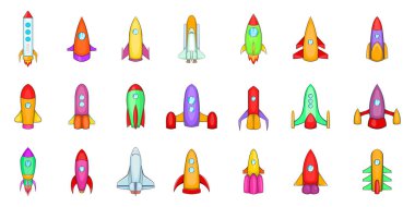 Roket simge seti, karikatür tarzı