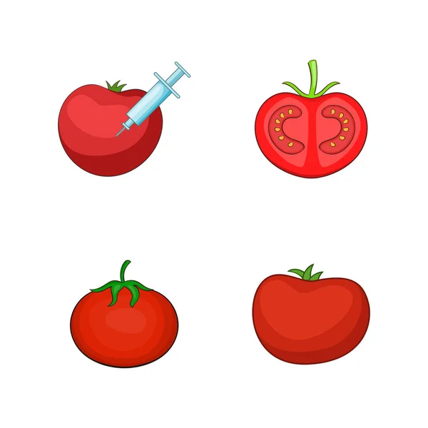 Zestaw ikon pomidor, stylu cartoon — Wektor stockowy