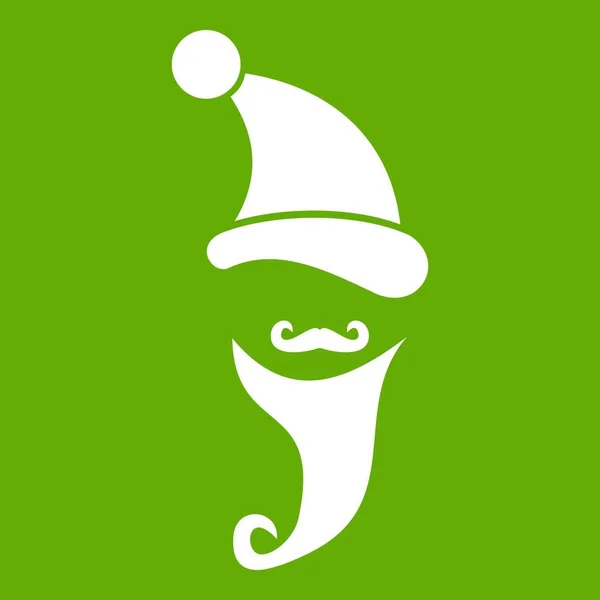 Chapéu de Papai Noel, bigode e barba, estilo simples — Vetor de Stock