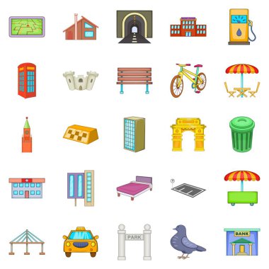 Metropolis Icons set, karikatür tarzı