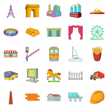 Üst devlet Icons set, karikatür tarzı