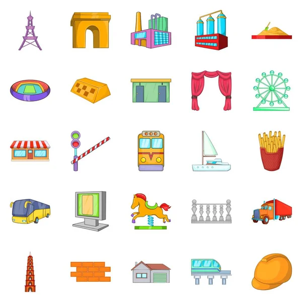 Üst devlet Icons set, karikatür tarzı