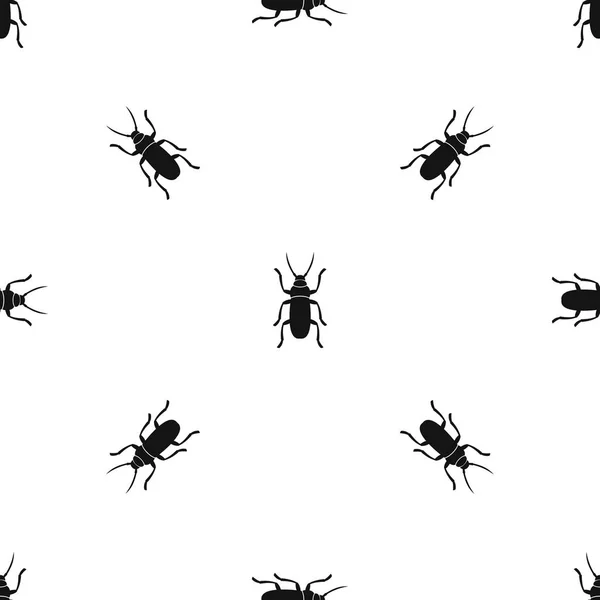 Modèle de bug scarabée noir sans couture — Image vectorielle