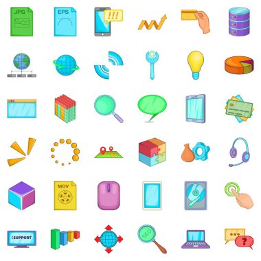 Fare Icons set, karikatür tarzı tıklatın