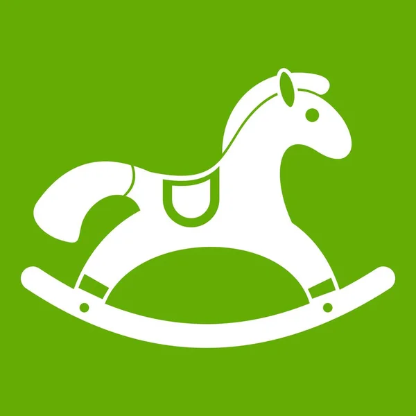 Hintaló, zöld ikon — Stock Vector