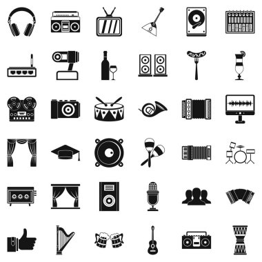 Müzik Icons set, basit tarzı