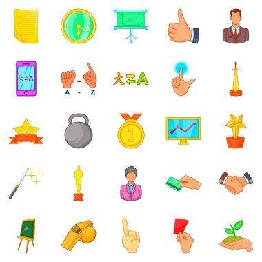 İş insanlar simgeler ayarla, tarzı çizgi film