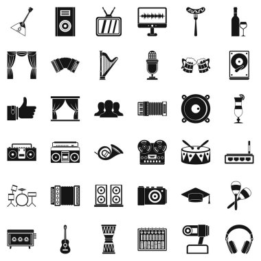 Audiosystem Icons set, basit tarzı