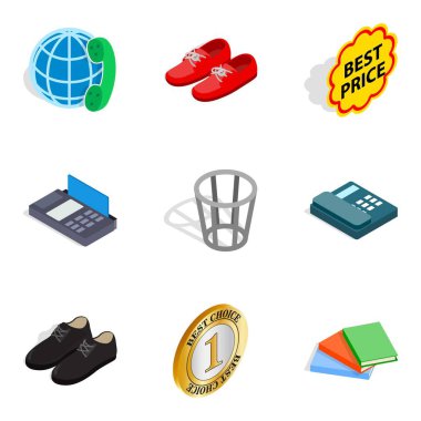 Reklam Icons set, izometrik stili