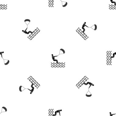 kitesurfing desen sorunsuz siyah adam alır parçası