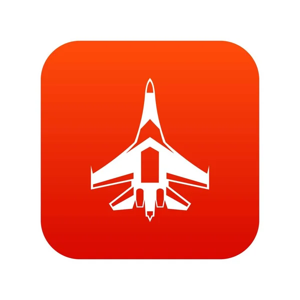 Straaljager vliegtuig pictogram digitale rood — Stockvector