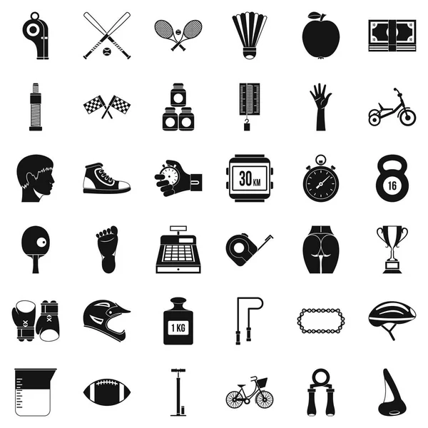 Conjunto de ícones de exercício, estilo simples —  Vetores de Stock