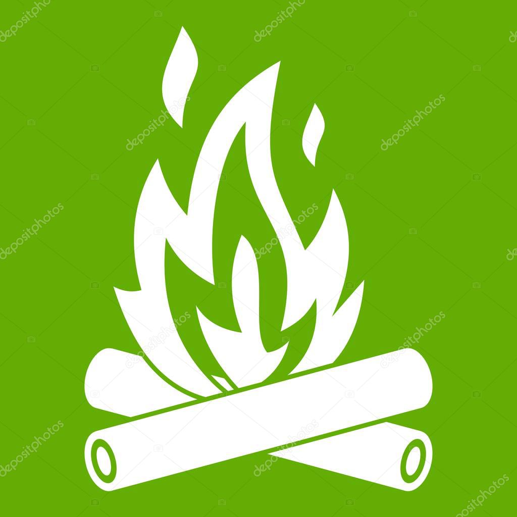 Campfire icon green