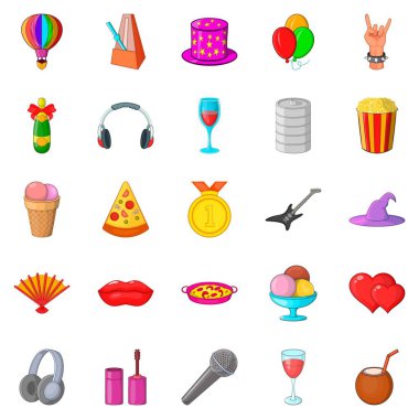 Kokteyl akşam Icons set, karikatür tarzı