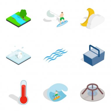 Aqua Icons set, izometrik stili