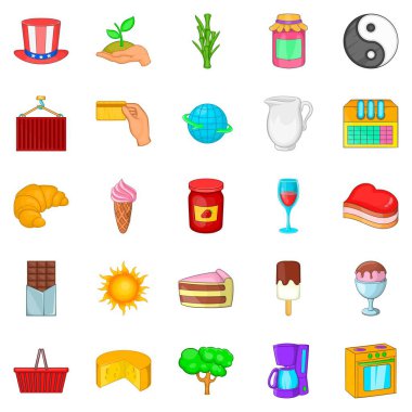 Tatlı içki Icons set, karikatür tarzı