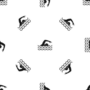 Yüzücü desen sorunsuz siyah