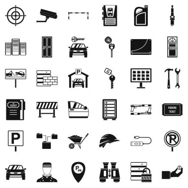 Gizlilik Icons set, basit tarzı