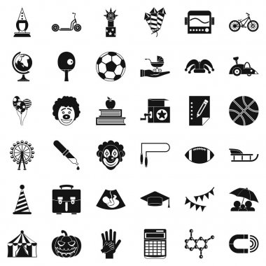 Yardım Masası Icons set, basit tarzı