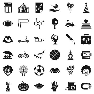 Yardım Masası Icons set, basit tarzı