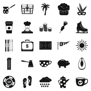 Coffeemania Icons set, basit tarzı