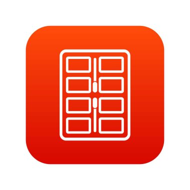 Makyaj paleti uygulayıcıları simgesi dijital kırmızı