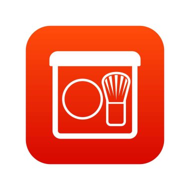 Fırça simgesini dijital kırmızı rouge