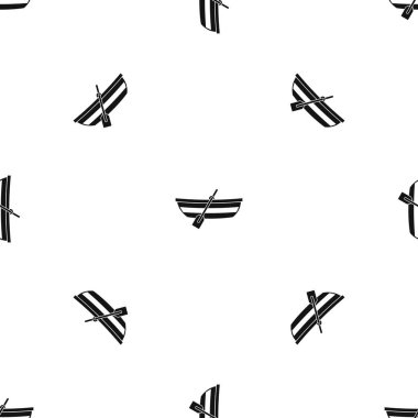 Balıkçılık Tekne desen sorunsuz siyah