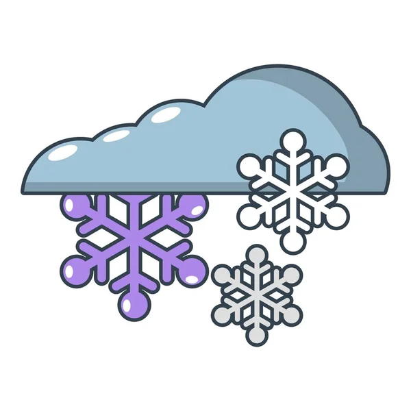 Icona fiocco di neve, stile cartone animato — Vettoriale Stock