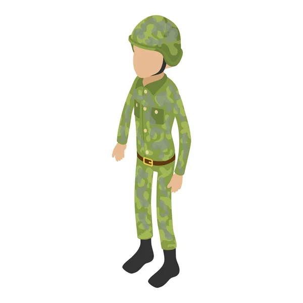 Icône de guerre soldat, style 3d isométrique — Image vectorielle