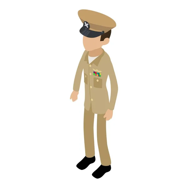 Ícone de profissão de soldado, estilo 3D isométrico — Vetor de Stock