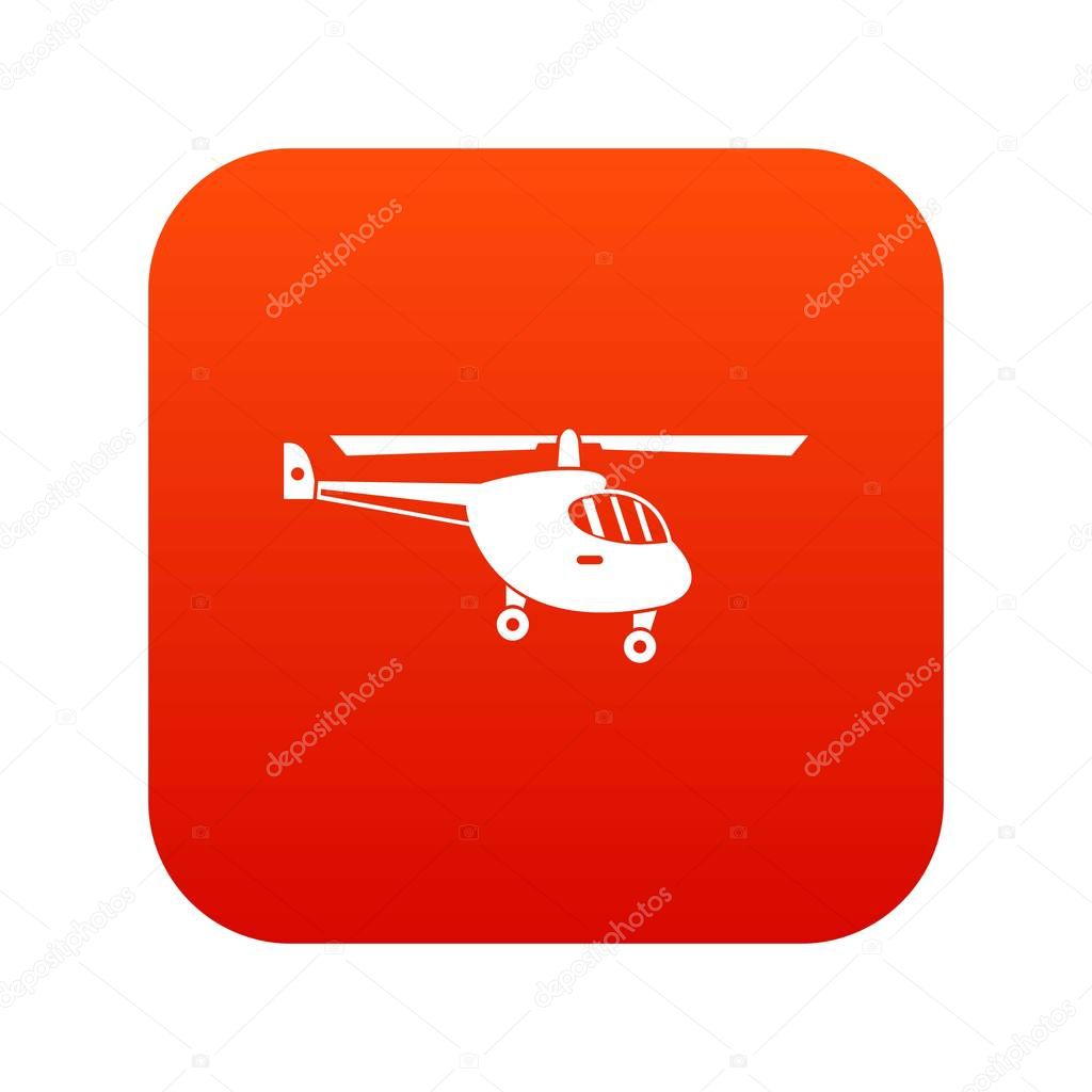 Helicopter icon digital red