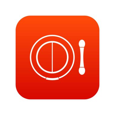 Gölge kiti aplikatör simgesi dijital kırmızı ile