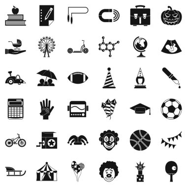 Yardım Masası Icons set, basit tarzı