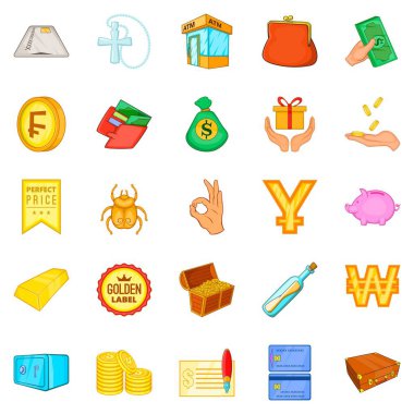 Borç Icons set, karikatür tarzı