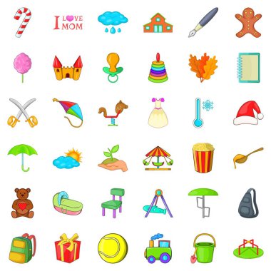 Anne gün Icons set, karikatür tarzı