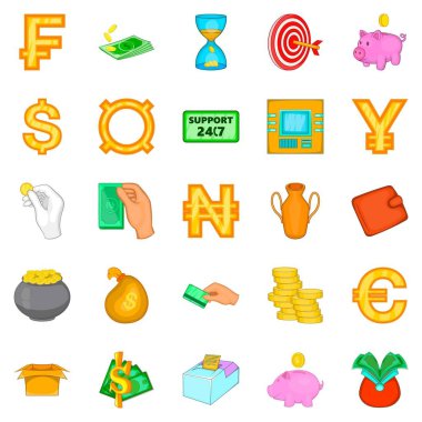 Yükümlülük Icons set, karikatür tarzı