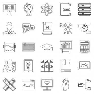 Üniversite Icons set, anahat stili