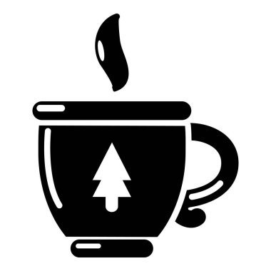 Fincan çay simgesi, basit siyah stil