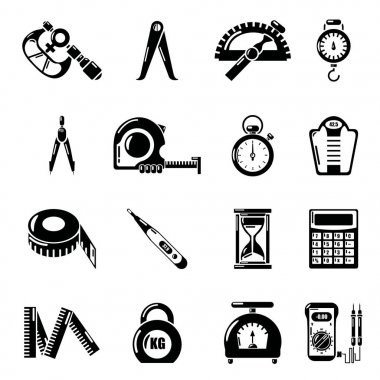 Ölçü hassas Icons set, basit tarzı
