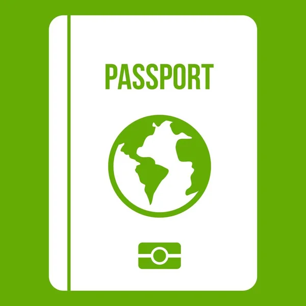 Passaporto icona verde — Vettoriale Stock