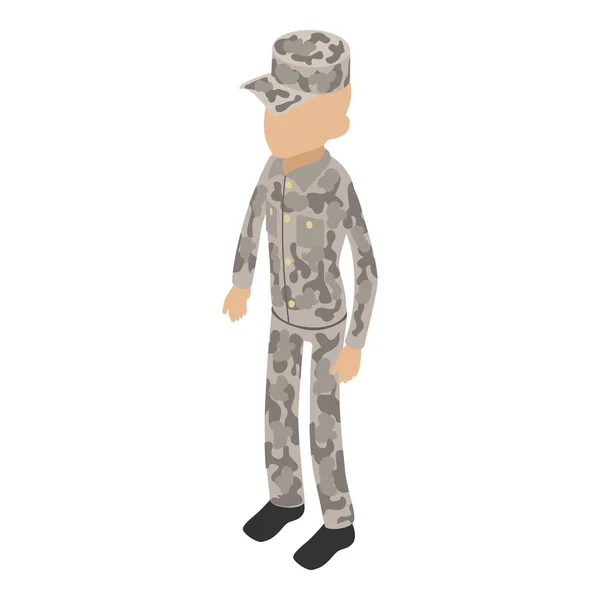 Soldat icône terrestre, style 3d isométrique — Image vectorielle