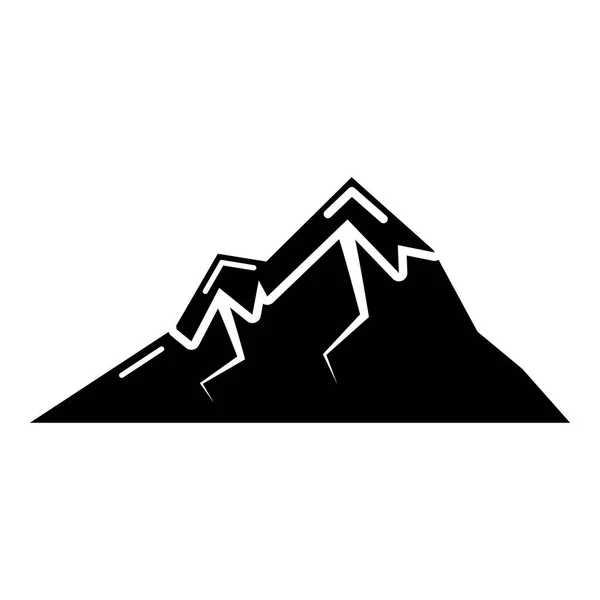 Mountains icon, simple black style — Stock Vector