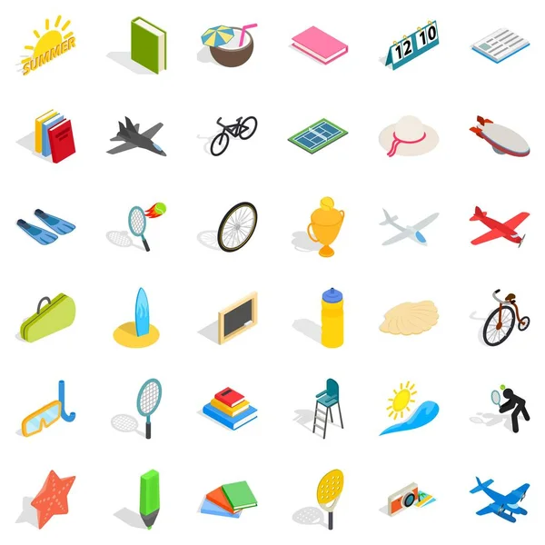 Photo camera icons set, isometric style — Stock Vector