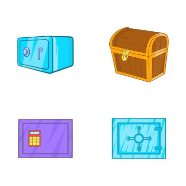 Güvenli simge seti, karikatür tarzı