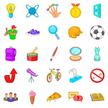 Mükemmel dünya Icons set, karikatür tarzı