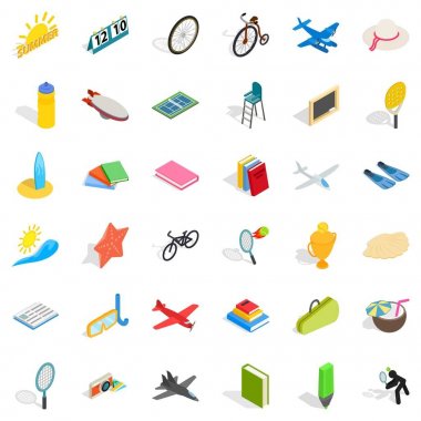 Blackboard Icons set, izometrik stili